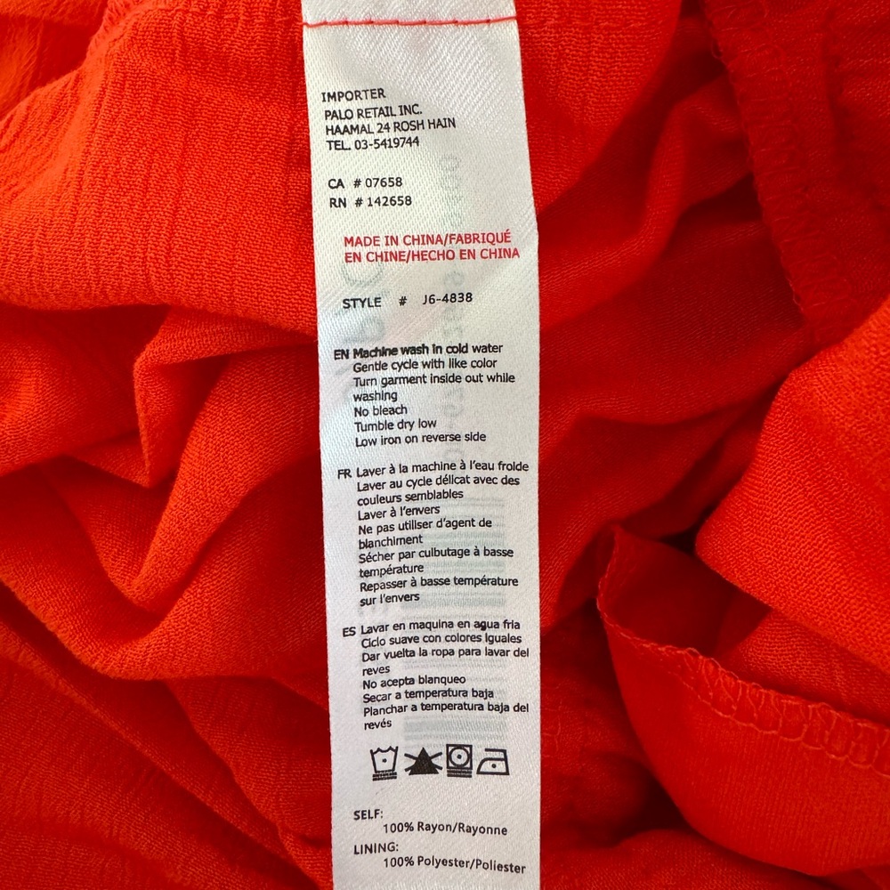Charlotte Russe coral, reddish-orange Ruffle V-Neck Maxi Dress size M - Picture 13 of 14